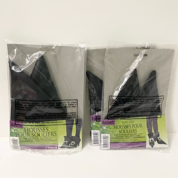 Witch Shoe Covers with Striped Design Kids x2 Adult x1 - Picture 11 of 15